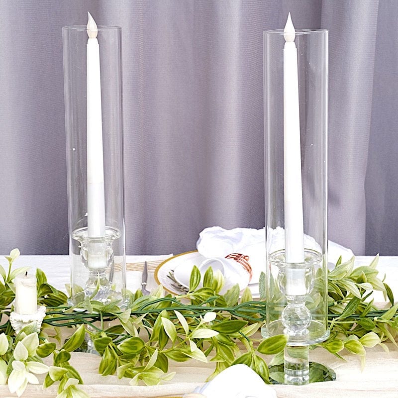 2 Crystal Wedding Party Centerpieces Candle Holders - Clear
