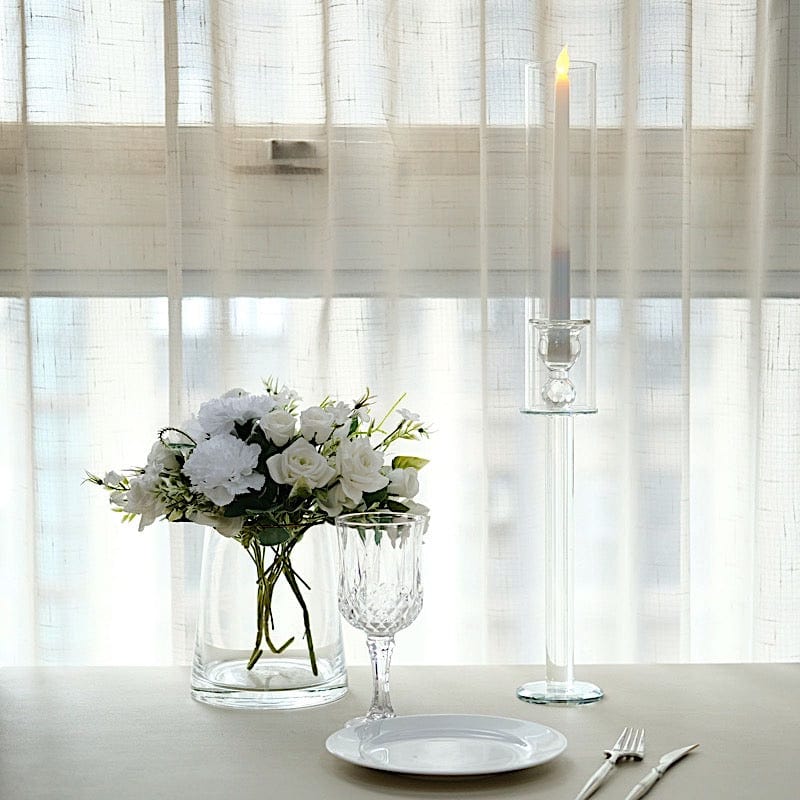 2 Crystal Wedding Party Centerpieces Candle Holders - Clear