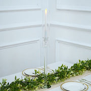 2 Crystal Wedding Party Centerpieces Candle Holders - Clear