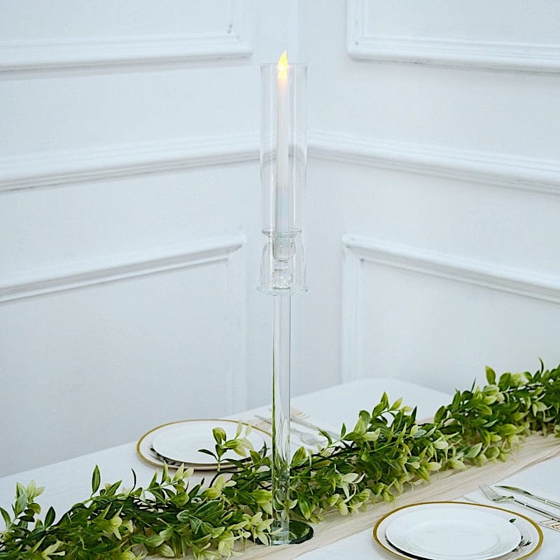 2 Crystal Wedding Party Centerpieces Candle Holders - Clear