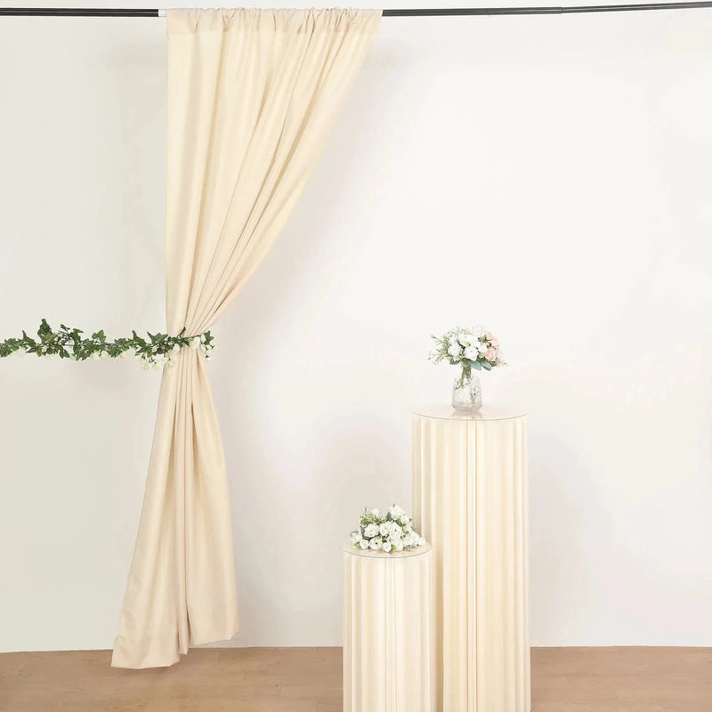 2 Rod Backdrop 2 Drapery Panels 8 ft Polyester Backdrop Curtains with Rod Pockets ...