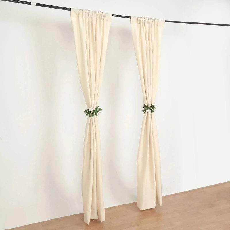 2 Rod Backdrop 2 Drapery Panels 8 ft Polyester Backdrop Curtains with Rod Pockets ...