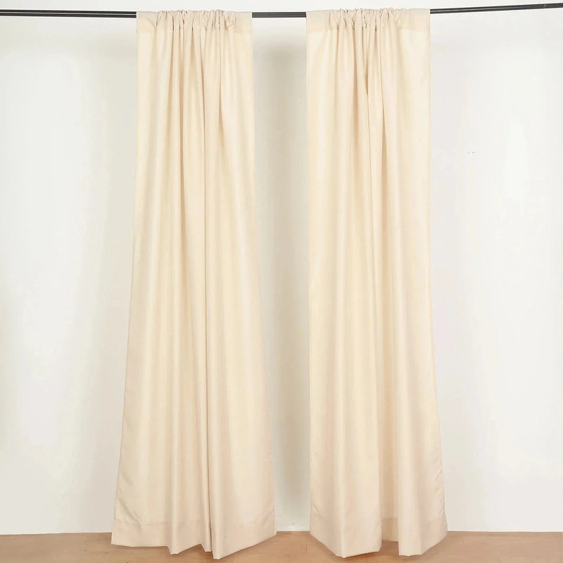 2 Drapery Panels 8 ft Polyester Backdrop Curtains with Rod Pockets