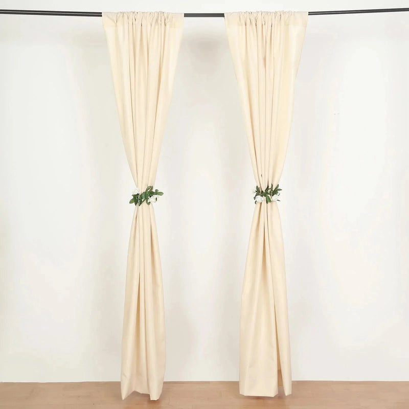 2 Drapery Panels 8 ft Polyester Backdrop Curtains with Rod Pockets