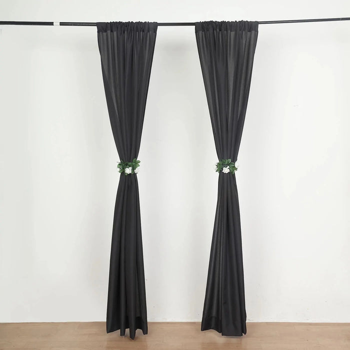 2 Drapery Panels 8 ft Polyester Backdrop Curtains with Rod Pockets ...
