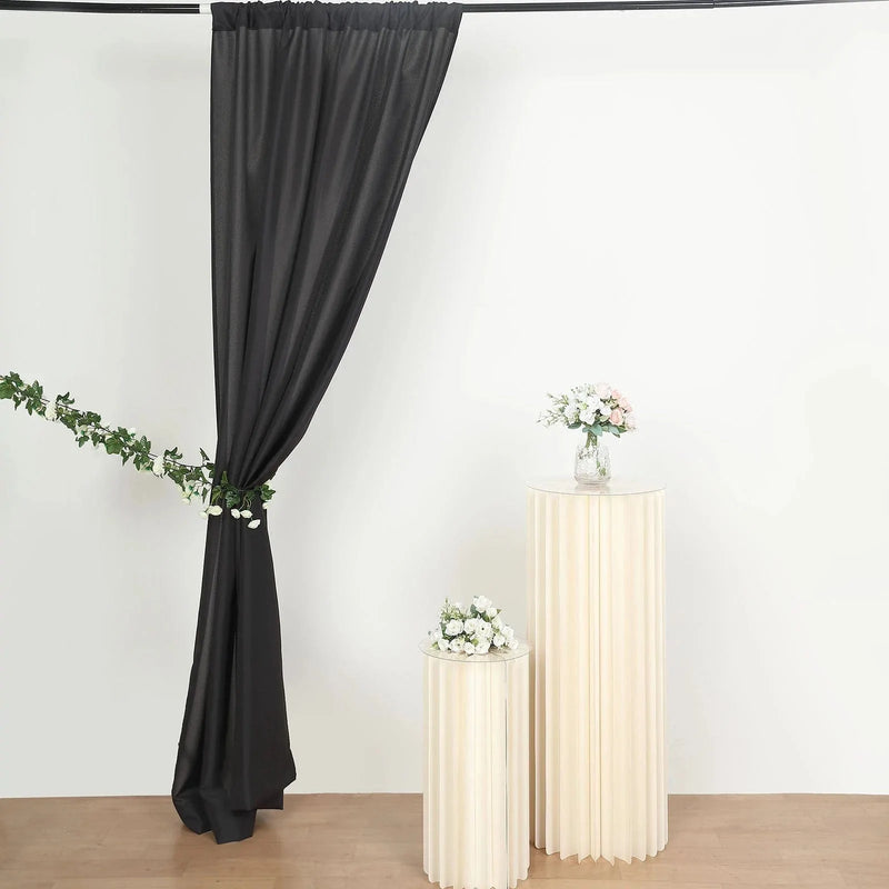 2 Rod Backdrop 2 Drapery Panels 8 ft Polyester Backdrop Curtains with Rod Pockets ...
