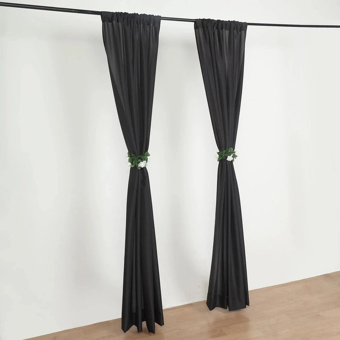 2 Drapery Panels 8 ft Polyester Backdrop Curtains with Rod Pockets ...