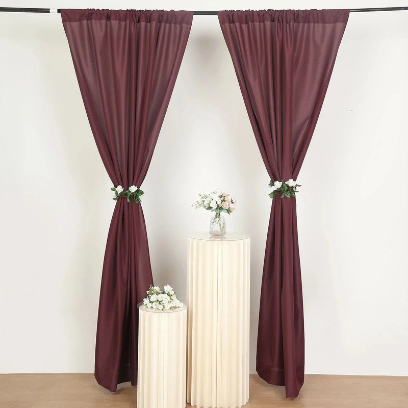 2 Drapery Panels 8 ft Polyester Backdrop Curtains with Rod Pockets