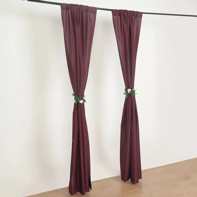 2 Drapery Panels 8 ft Polyester Backdrop Curtains with Rod Pockets