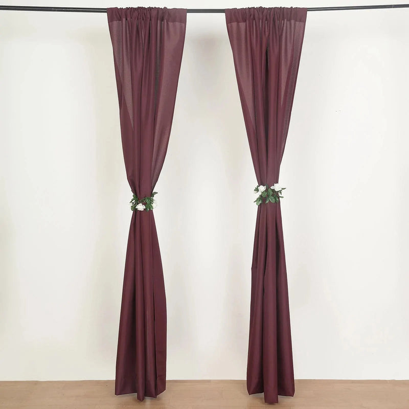 2 Drapery Panels 8 ft Polyester Backdrop Curtains with Rod Pockets