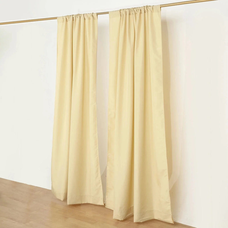 2 Drapery Panels 8 ft Polyester Backdrop Curtains with Rod Pockets
