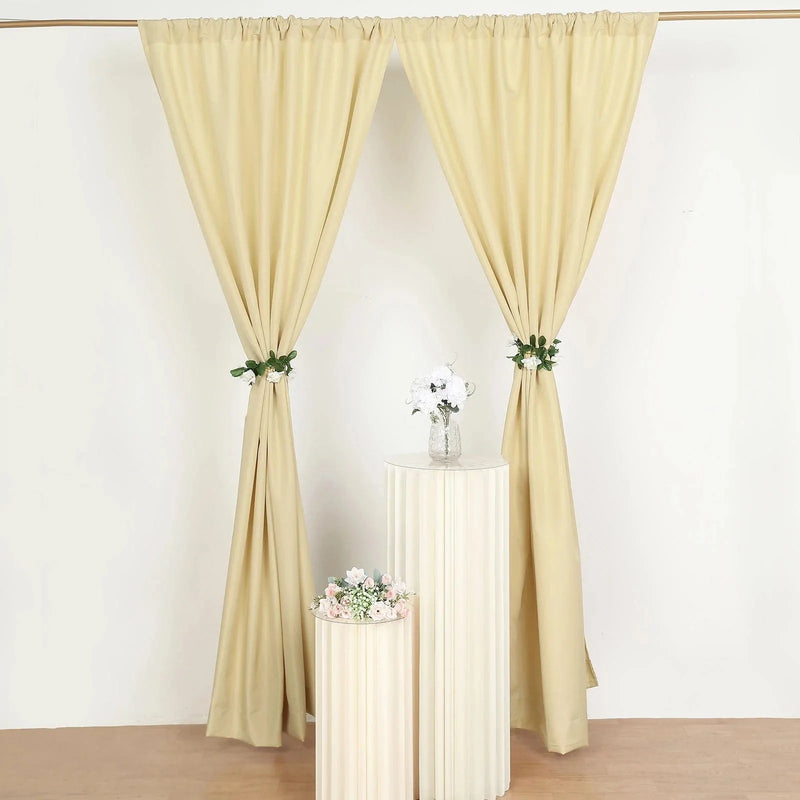 2 Drapery Panels 8 ft Polyester Backdrop Curtains with Rod Pockets