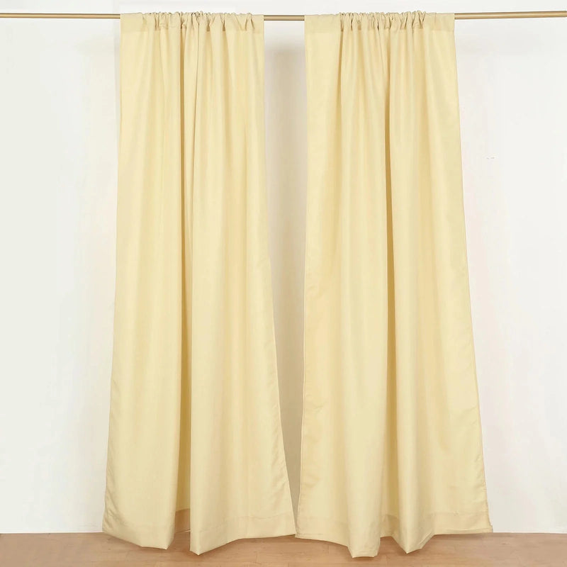 2 Drapery Panels 8 ft Polyester Backdrop Curtains with Rod Pockets