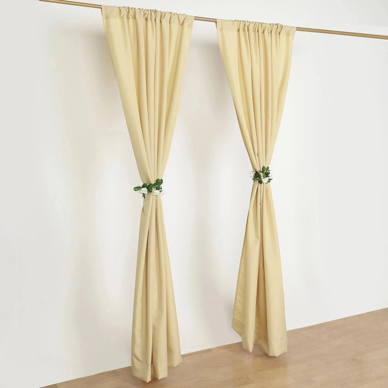 2 Drapery Panels 8 ft Polyester Backdrop Curtains with Rod Pockets