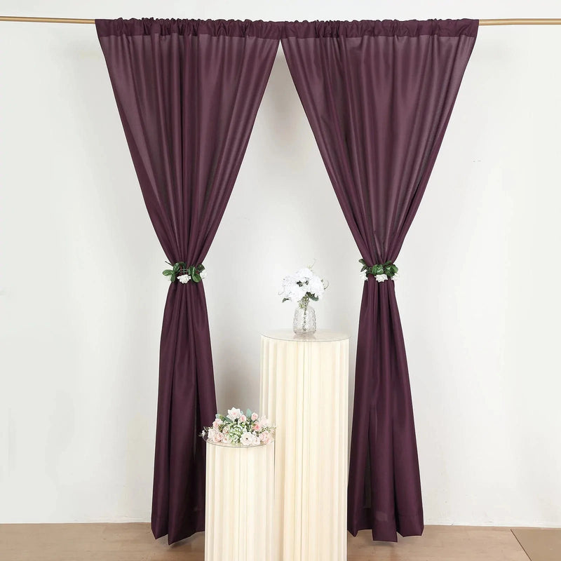 2 Drapery Panels 8 ft Polyester Backdrop Curtains with Rod Pockets