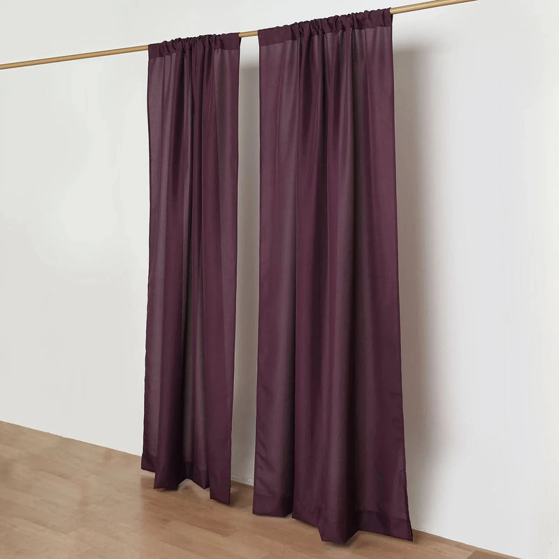 2 Drapery Panels 8 ft Polyester Backdrop Curtains with Rod Pockets