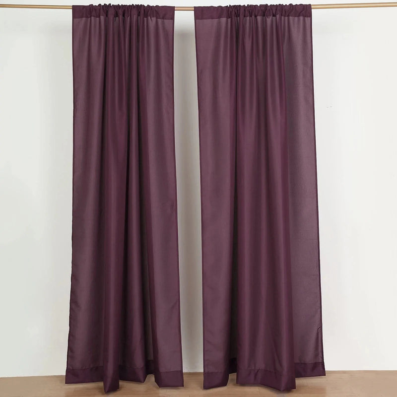 2 Drapery Panels 8 ft Polyester Backdrop Curtains with Rod Pockets
