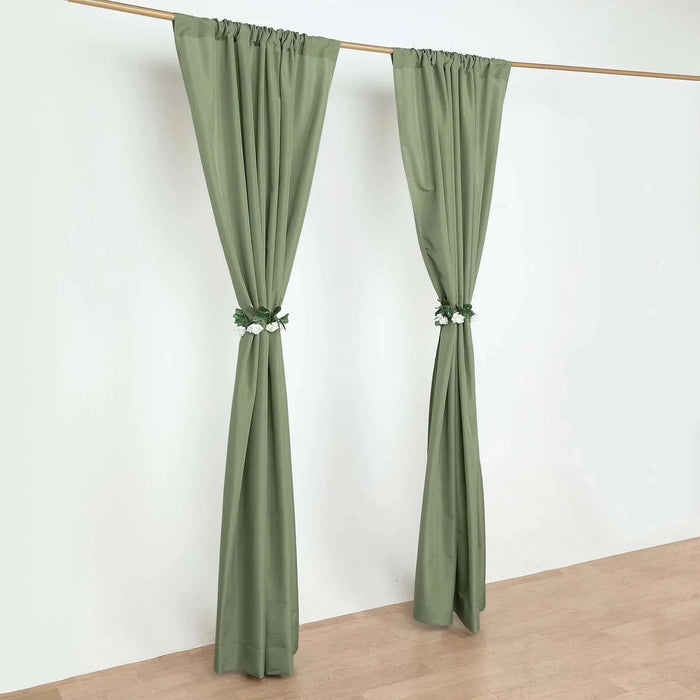 2 Drapery Panels 8 ft Polyester Backdrop Curtains with Rod Pockets