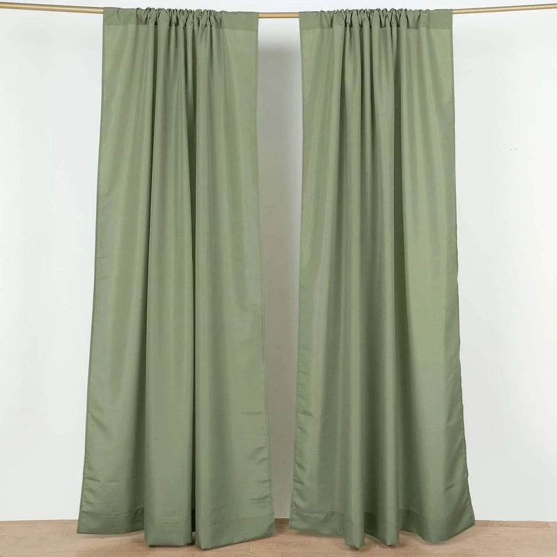 2 Drapery Panels 8 ft Polyester Backdrop Curtains with Rod Pockets