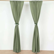 2 Drapery Panels 8 ft Polyester Backdrop Curtains with Rod Pockets