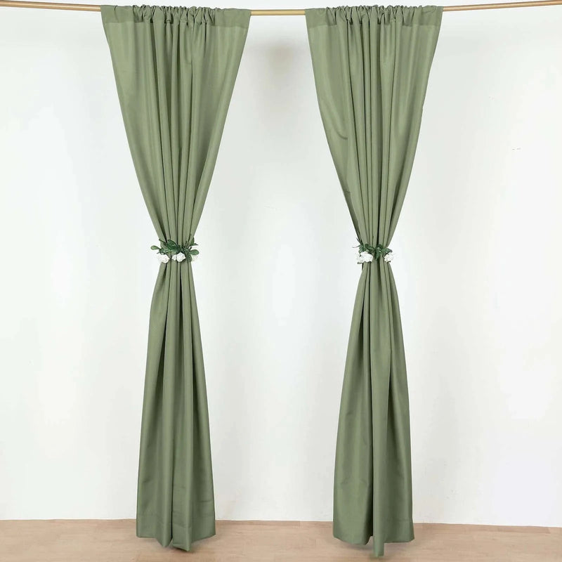 2 Drapery Panels 8 ft Polyester Backdrop Curtains with Rod Pockets