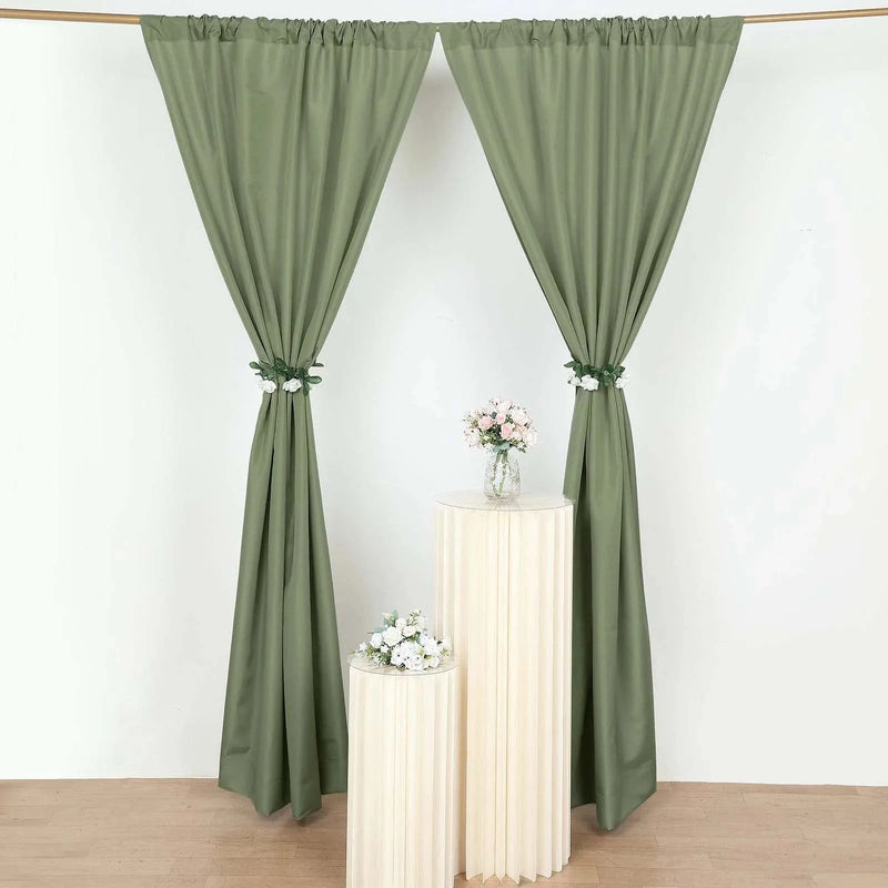 2 Drapery Panels 8 ft Polyester Backdrop Curtains with Rod Pockets
