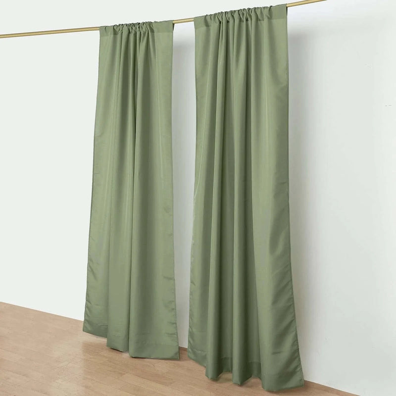 2 Drapery Panels 8 ft Polyester Backdrop Curtains with Rod Pockets