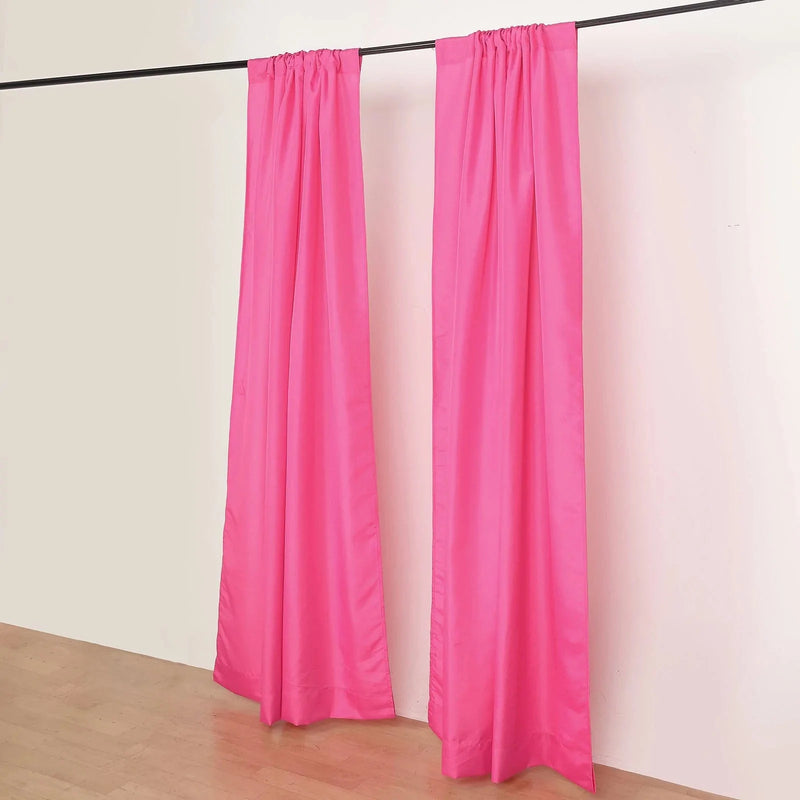 2 Drapery Panels 8 ft Polyester Backdrop Curtains with Rod Pockets