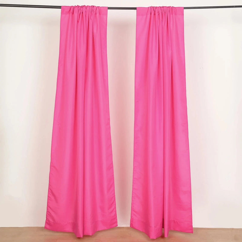 2 Drapery Panels 8 ft Polyester Backdrop Curtains with Rod Pockets