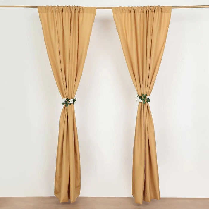 2 Drapery Panels 8 ft Polyester Backdrop Curtains with Rod Pockets ...