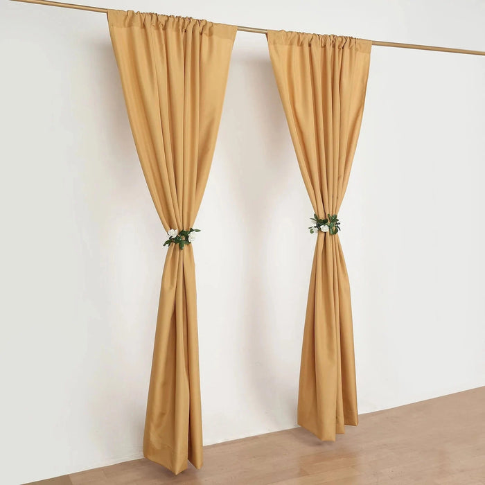 2 Drapery Panels 8 ft Polyester Backdrop Curtains with Rod Pockets ...