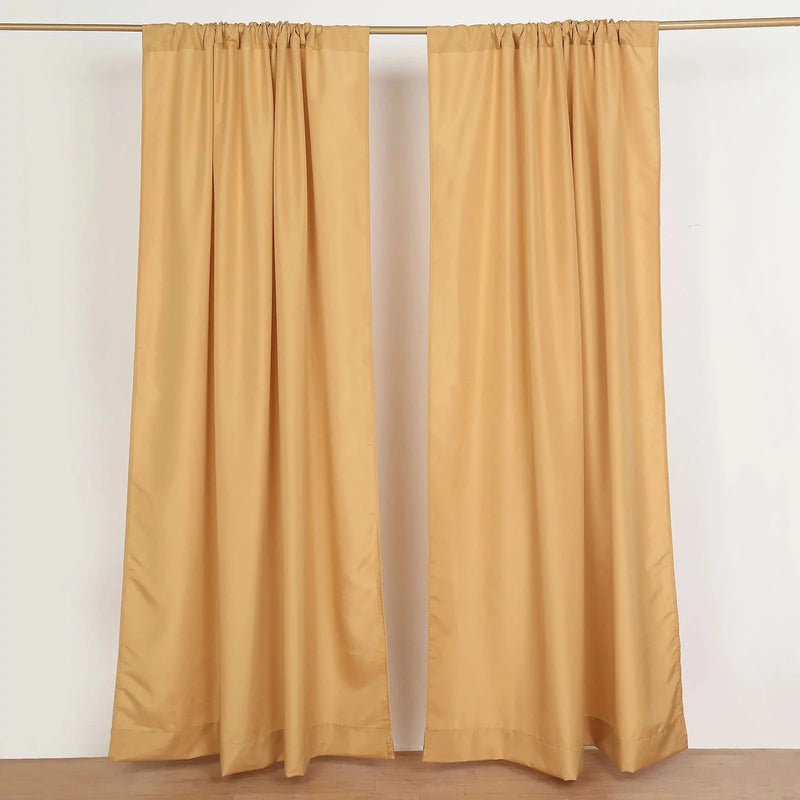 2 Drapery Panels 8 ft Polyester Backdrop Curtains with Rod Pockets