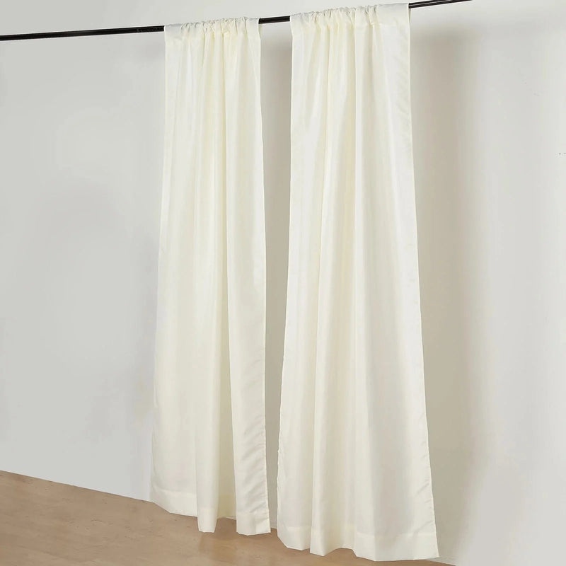 2 Drapery Panels 8 ft Polyester Backdrop Curtains with Rod Pockets