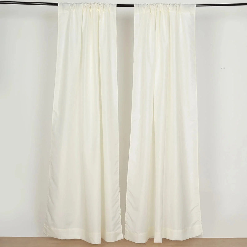 2 Drapery Panels 8 ft Polyester Backdrop Curtains with Rod Pockets