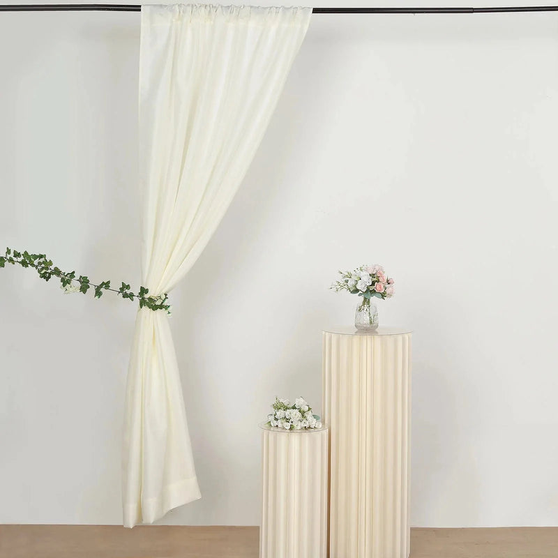 2 Rod Backdrop 2 Drapery Panels 8 ft Polyester Backdrop Curtains with Rod Pockets ...
