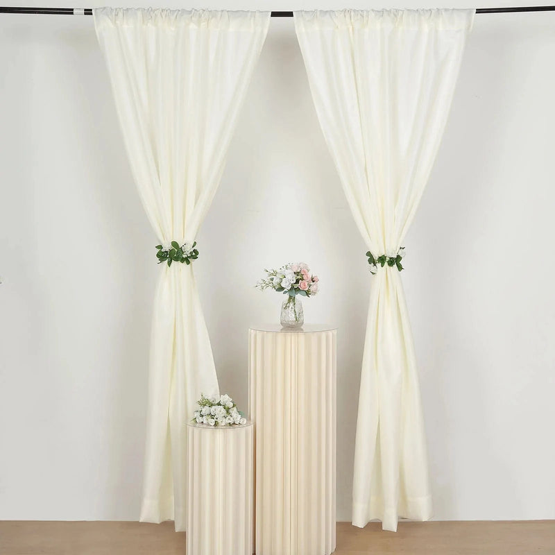 2 Rod Backdrop 2 Drapery Panels 8 ft Polyester Backdrop Curtains with Rod Pockets ...