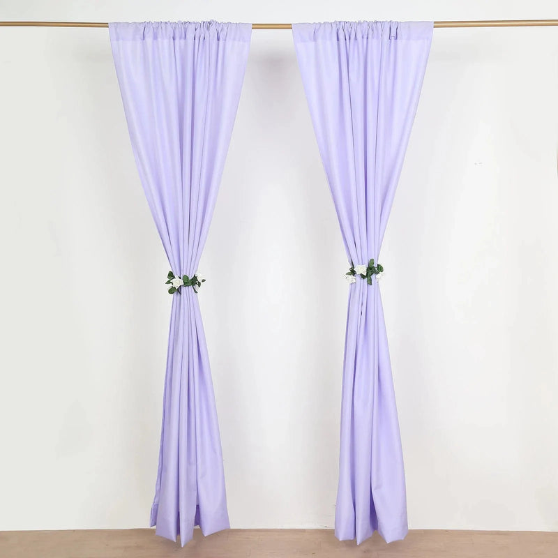 2 Drapery Panels 8 ft Polyester Backdrop Curtains with Rod Pockets