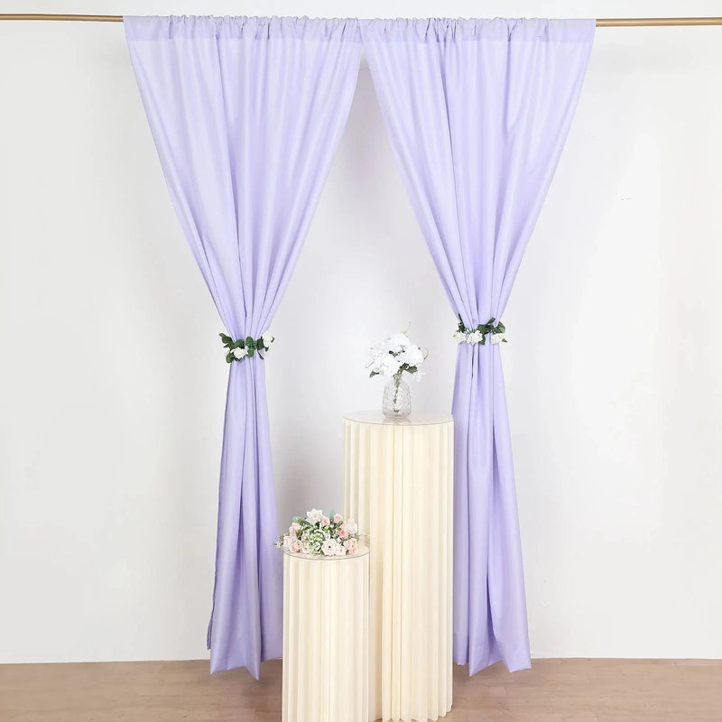 2 Drapery Panels 8 ft Polyester Backdrop Curtains with Rod Pockets