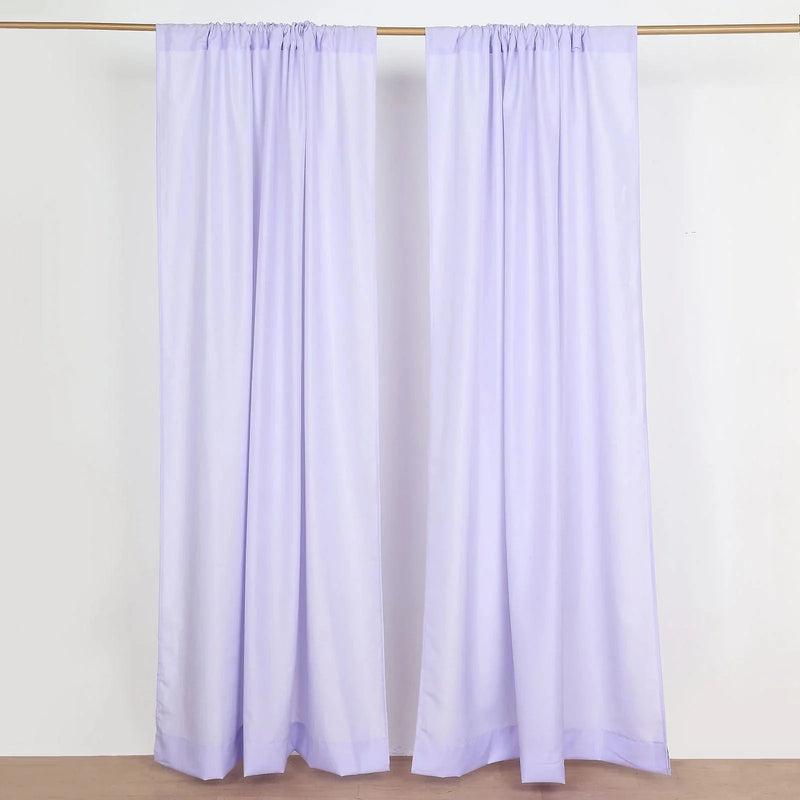 2 Drapery Panels 8 ft Polyester Backdrop Curtains with Rod Pockets