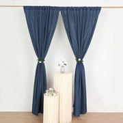 2 Drapery Panels 8 ft Polyester Backdrop Curtains with Rod Pockets
