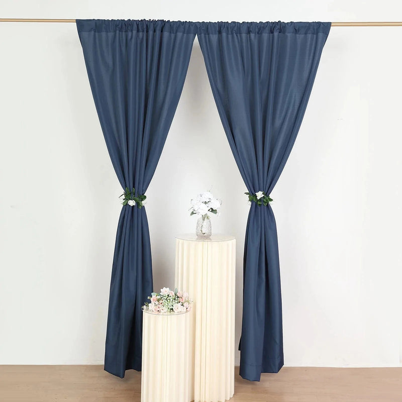2 Drapery Panels 8 ft Polyester Backdrop Curtains with Rod Pockets