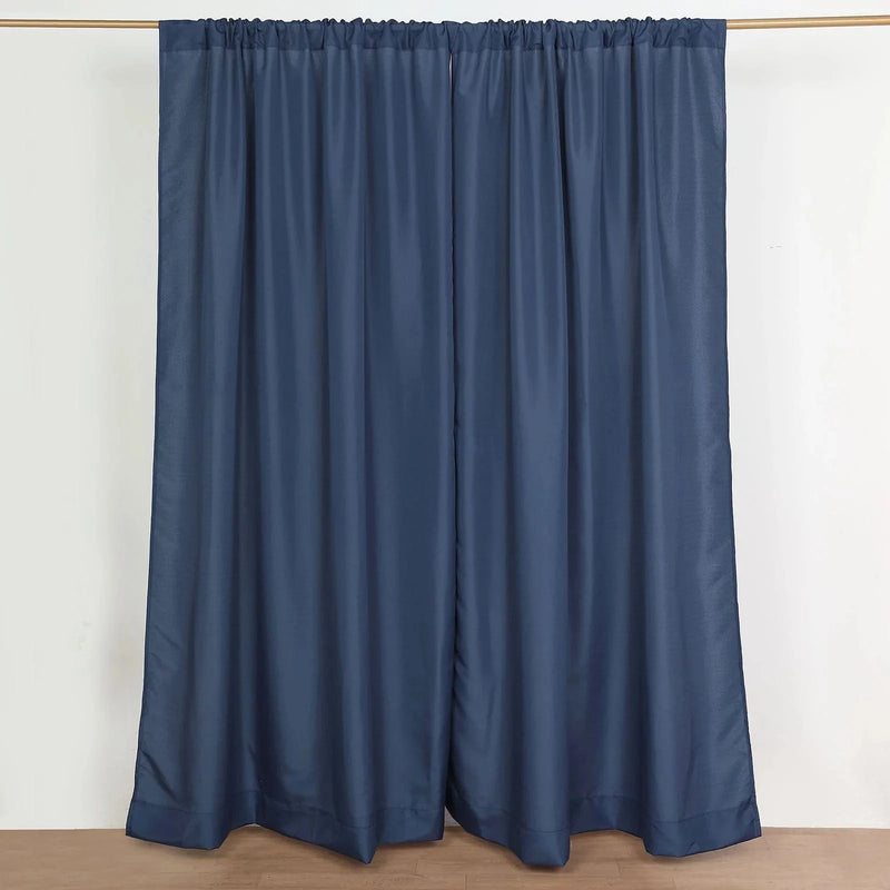 2 Drapery Panels 8 ft Polyester Backdrop Curtains with Rod Pockets