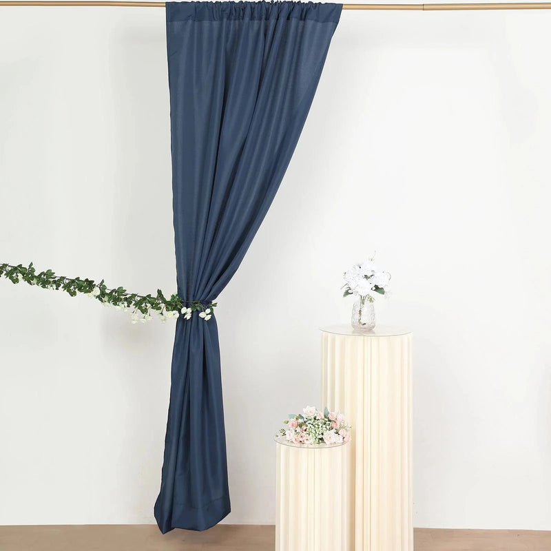 2 Drapery Panels 8 ft Polyester Backdrop Curtains with Rod Pockets