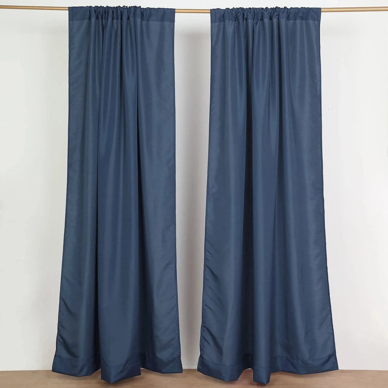 2 Drapery Panels 8 ft Polyester Backdrop Curtains with Rod Pockets