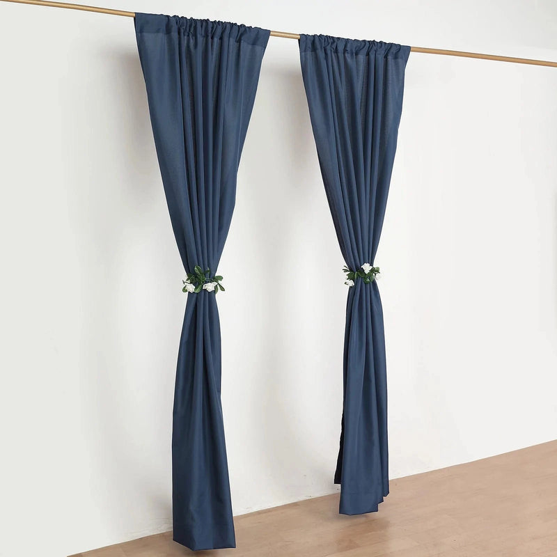 2 Drapery Panels 8 ft Polyester Backdrop Curtains with Rod Pockets