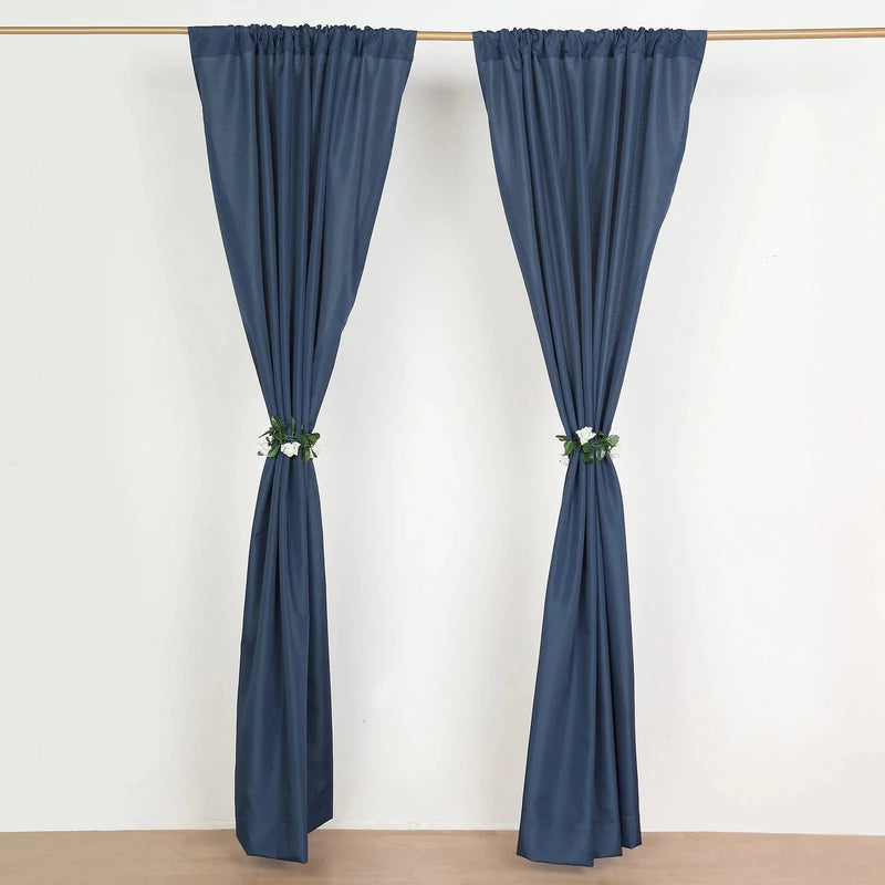 2 Drapery Panels 8 ft Polyester Backdrop Curtains with Rod Pockets