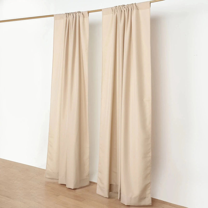2 Drapery Panels 8 ft Polyester Backdrop Curtains with Rod Pockets