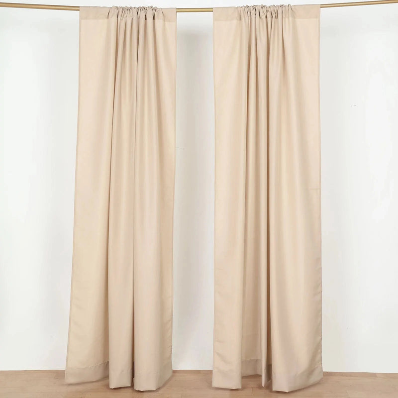 2 Drapery Panels 8 ft Polyester Backdrop Curtains with Rod Pockets