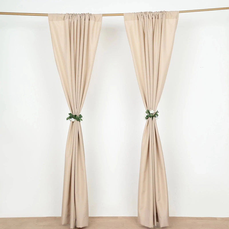 2 Drapery Panels 8 ft Polyester Backdrop Curtains with Rod Pockets