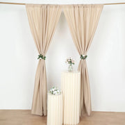 2 Drapery Panels 8 ft Polyester Backdrop Curtains with Rod Pockets